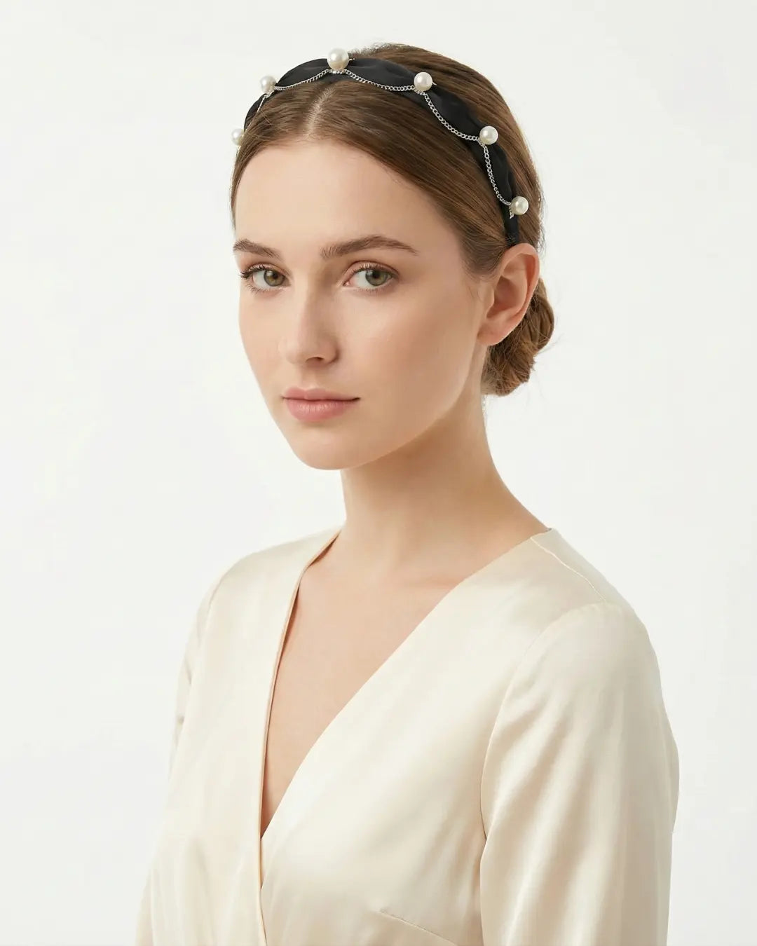 Pearl Headband for Women - Black Wave Hair Accessory for Occasions Angel & Co