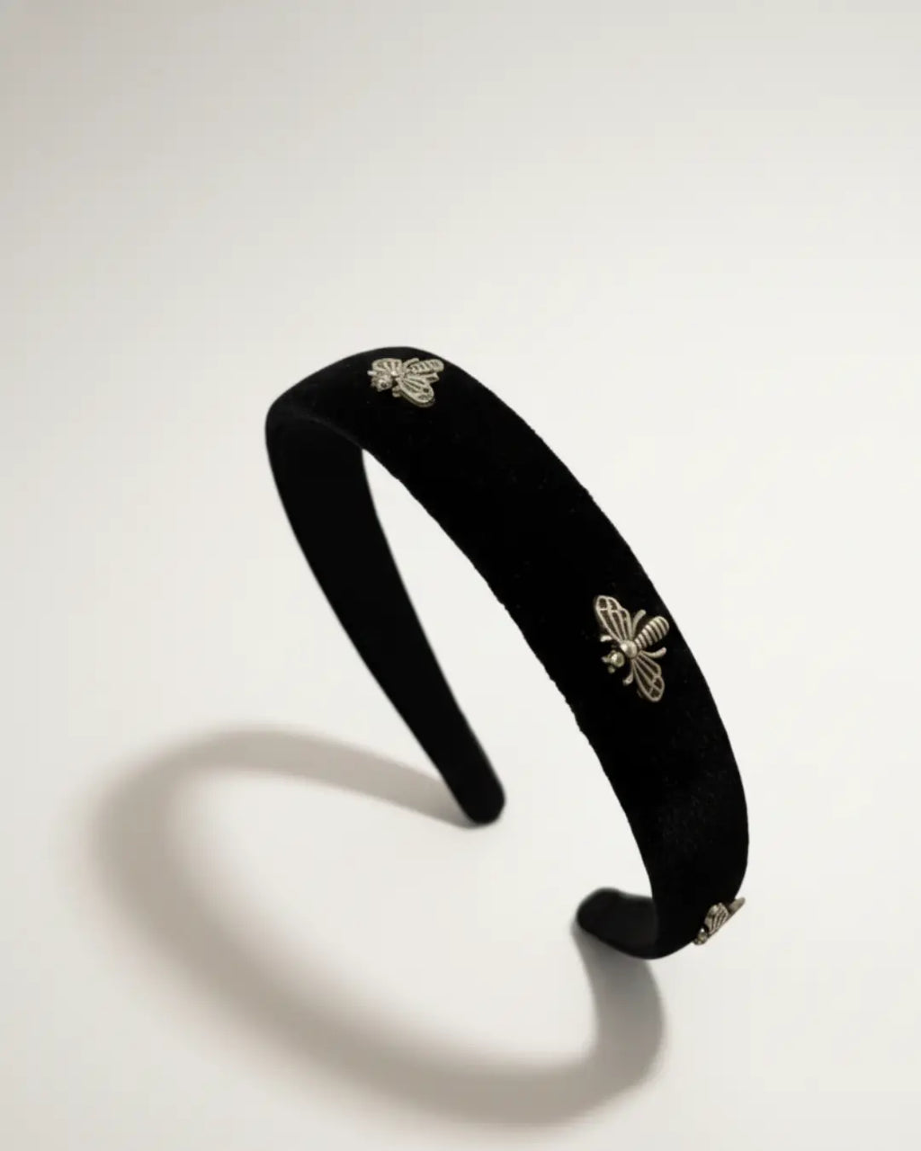 Velvet Headband for Women - Black Bee Embellished Hair Accessory Angel & Co