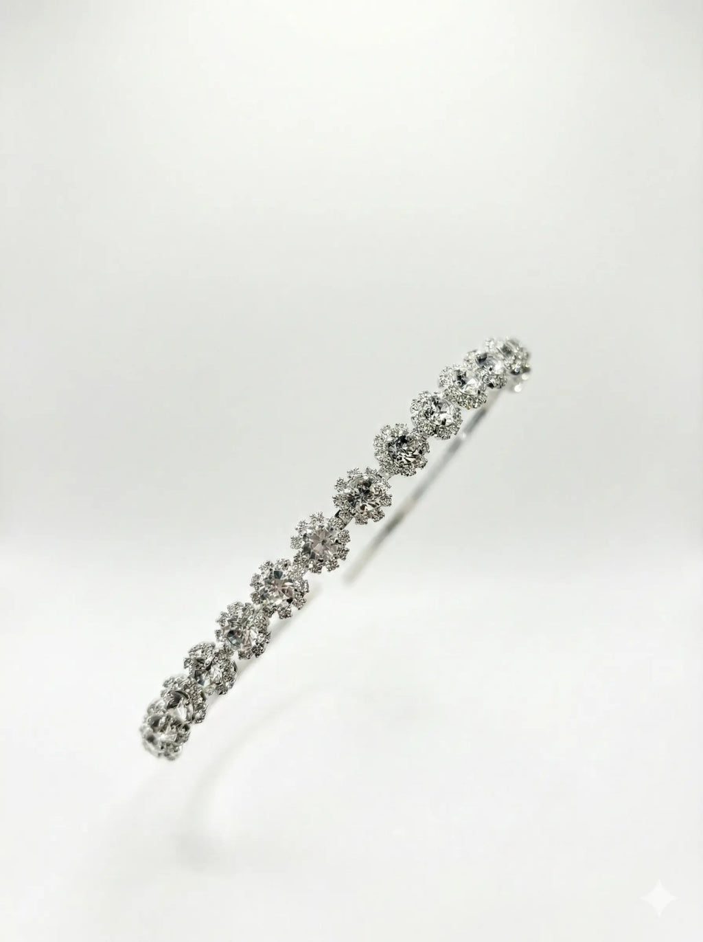 Silver Crystal Headband for Women - Cluster Occasion Hair Accessory Angel & Co