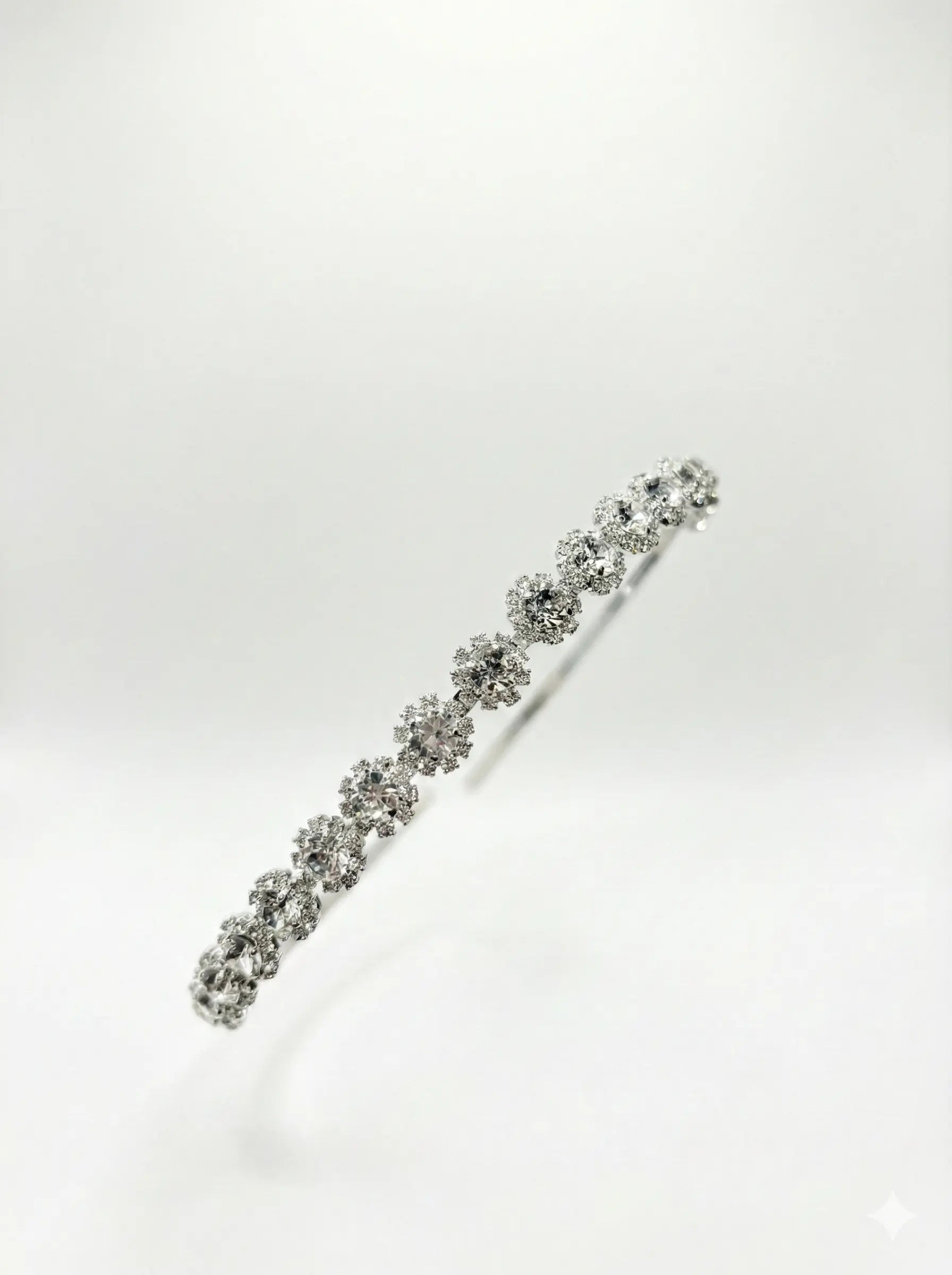 Silver Crystal Headband for Women - Cluster Occasion Hair Accessory Angel & Co